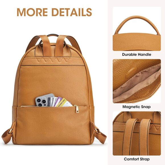 5230 Leather Backpacks ,Fashion Multi-fuction Bag with Card Zipper Bag main image 4